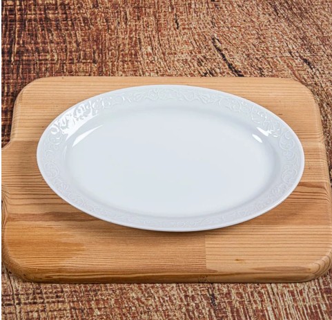 Güral Porselen Bahar Dalı Kayık Tabak Dekorsuz