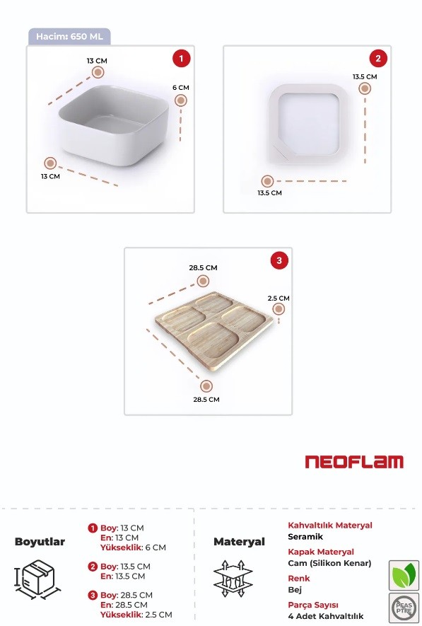 Neoflam Fika One 4'lü Kahvaltı Seti - Görsel 3