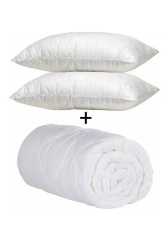 Özdilek Microfiber Soft Çift Kişilik Yorgan & 2Adet Silikon Yastık 50x70cm Alez Seti