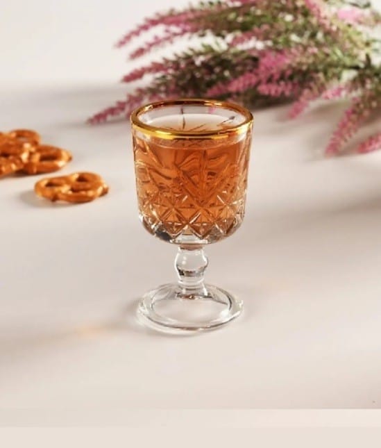 Paşabahçe 51718 6Lı Timeless Golden Touch Yaldızlı Kahve Yanı Su Bardağı