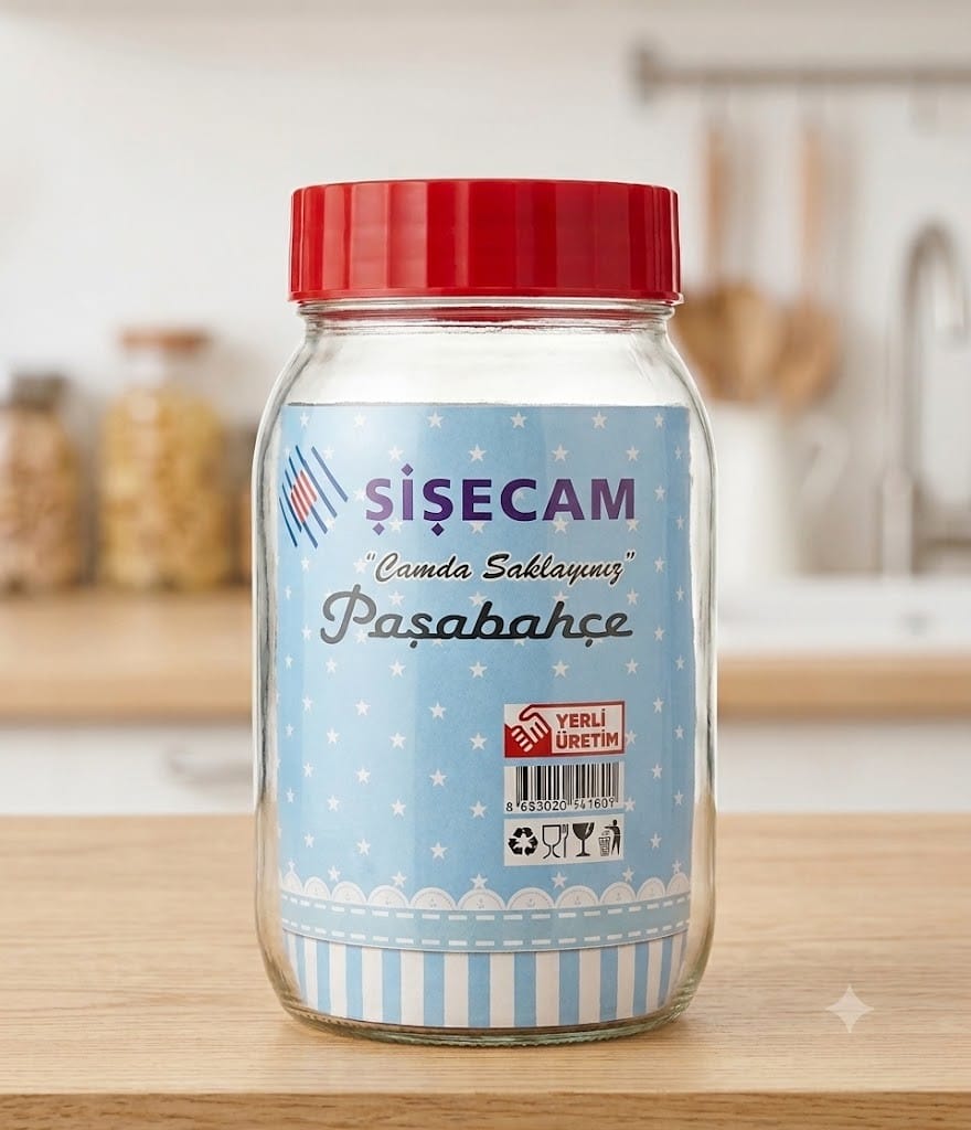 Paşabahçe Kırmızı Kapaklı Cam Kavanoz - Görsel 4