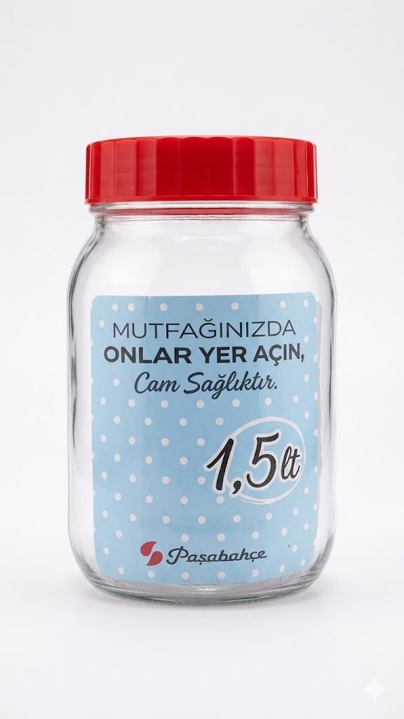 Paşabahçe Kırmızı Kapaklı Cam Kavanoz - Görsel 5