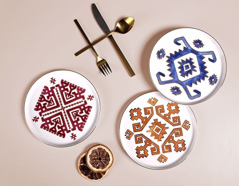Porland Arabesque 6Lı Düz Pasta Tabak Takımı Karma Desen - Görsel 5