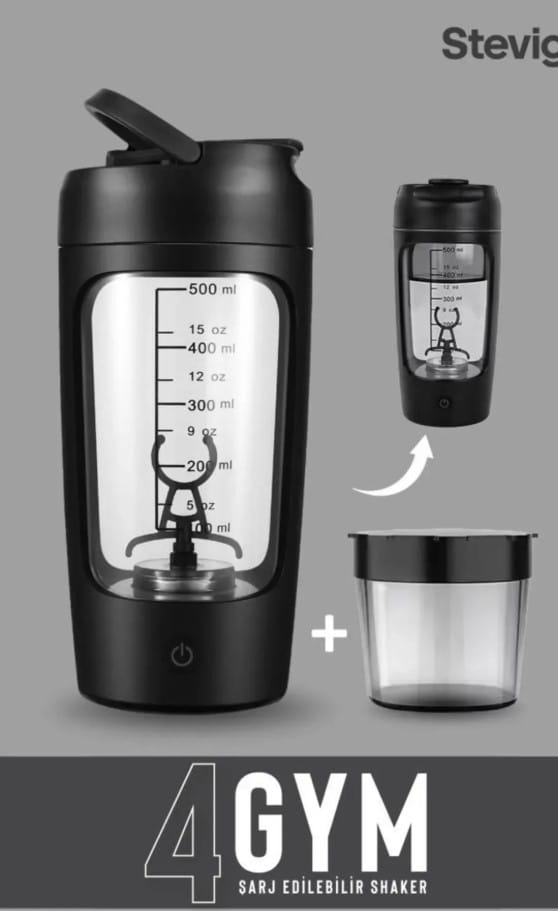 Stevig ST-225 4 Gym Şarj Edilebilir Elektrikli Shaker 650ML Black